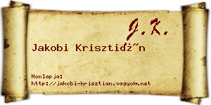 Jakobi Krisztián névjegykártya